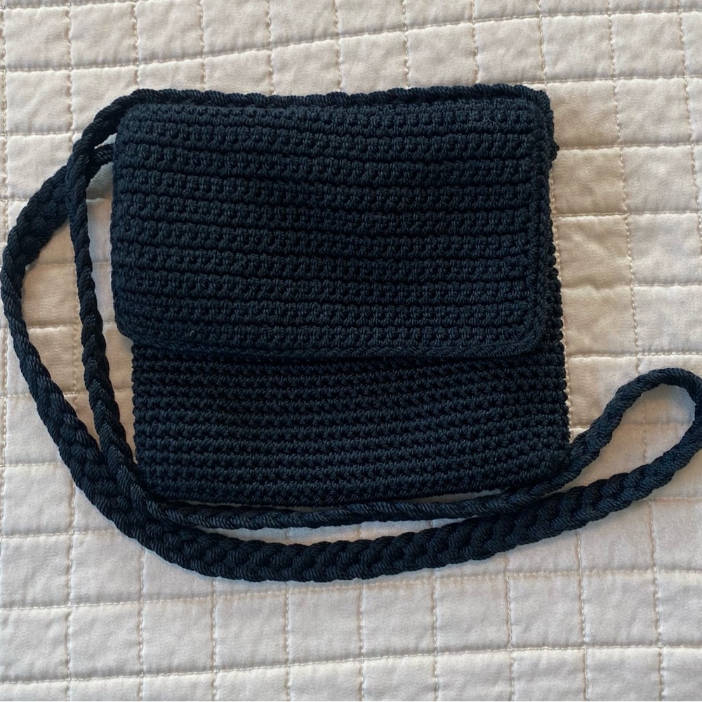 🍀The Sak Black Crochet Crossbody Bag